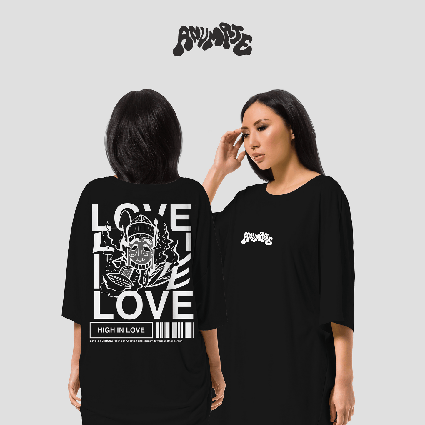 Anumate - "What is Love" Oversize Tee (Black) - Unisex