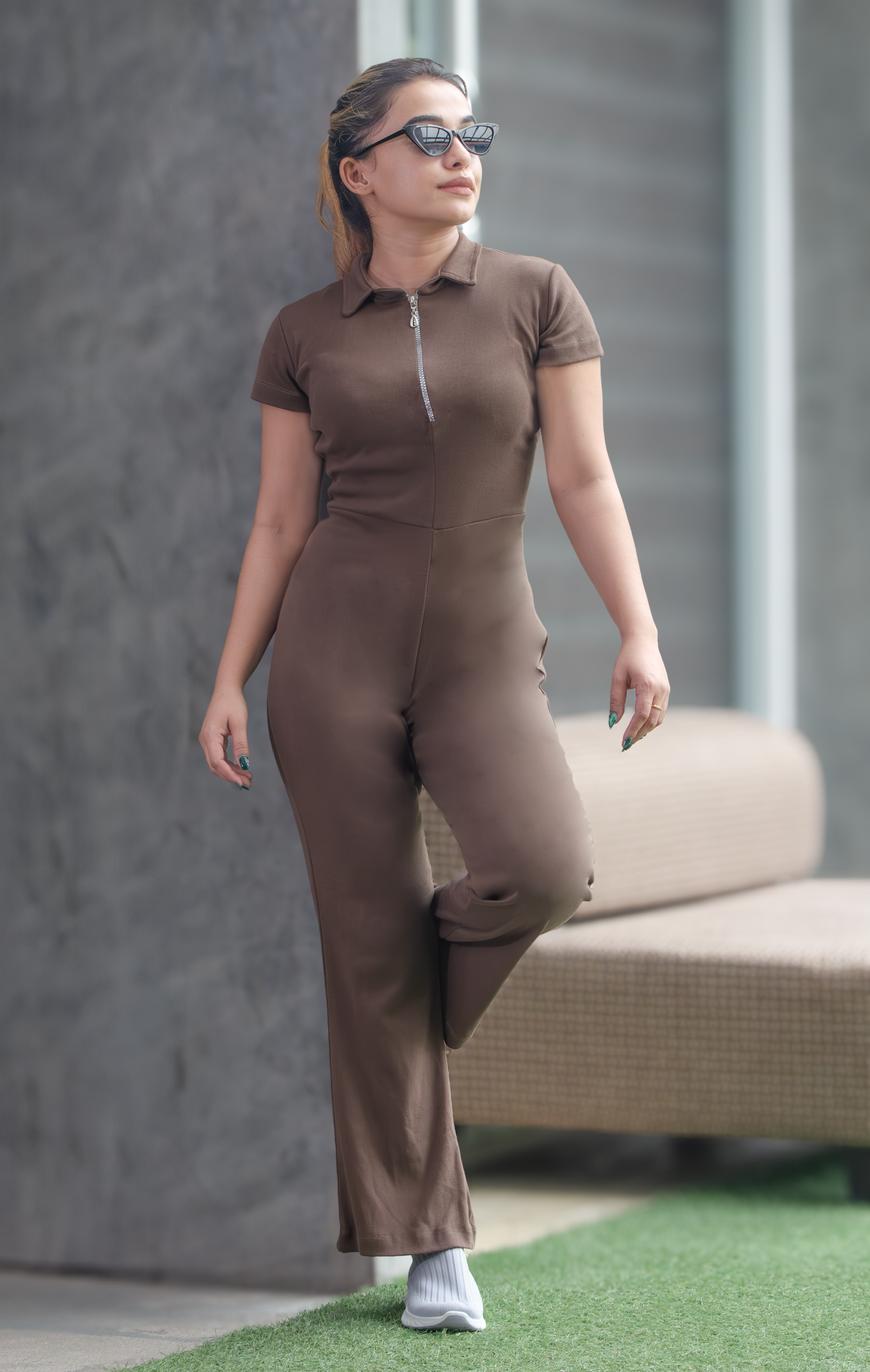 SiSU - Dazzling Jump Suit (Chocolate Brown) - WOMENS