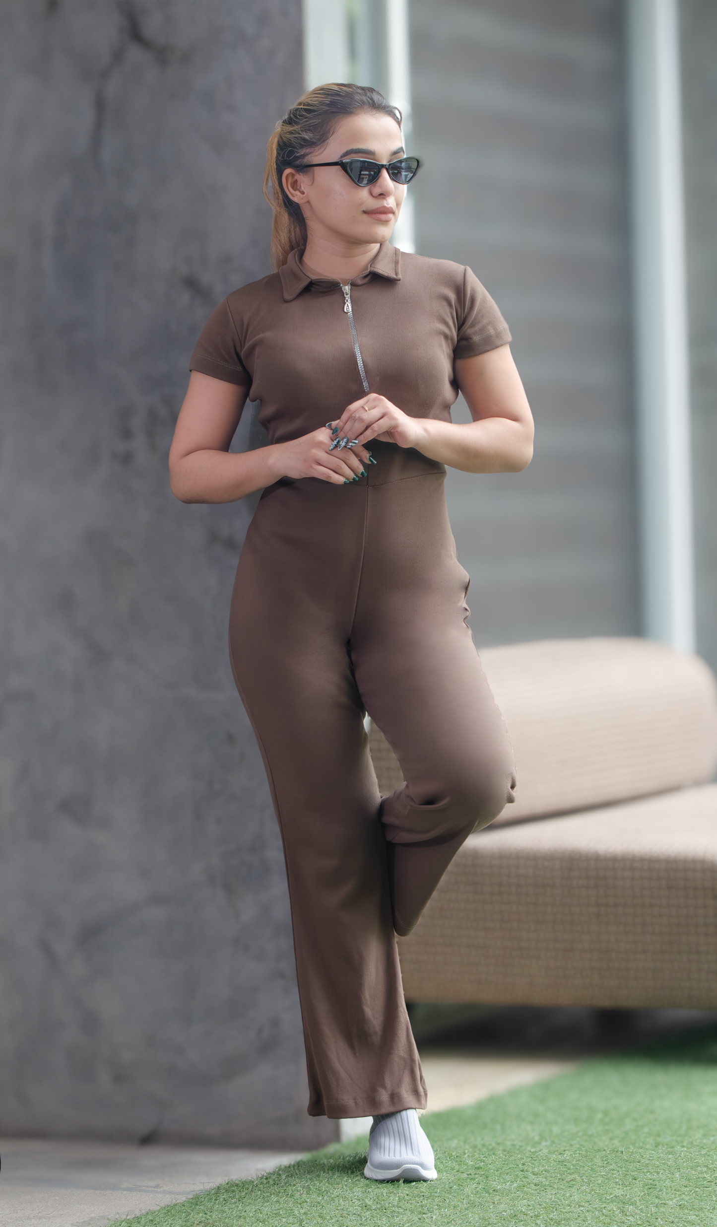 SiSU - Dazzling Jump Suit (Chocolate Brown) - WOMENS