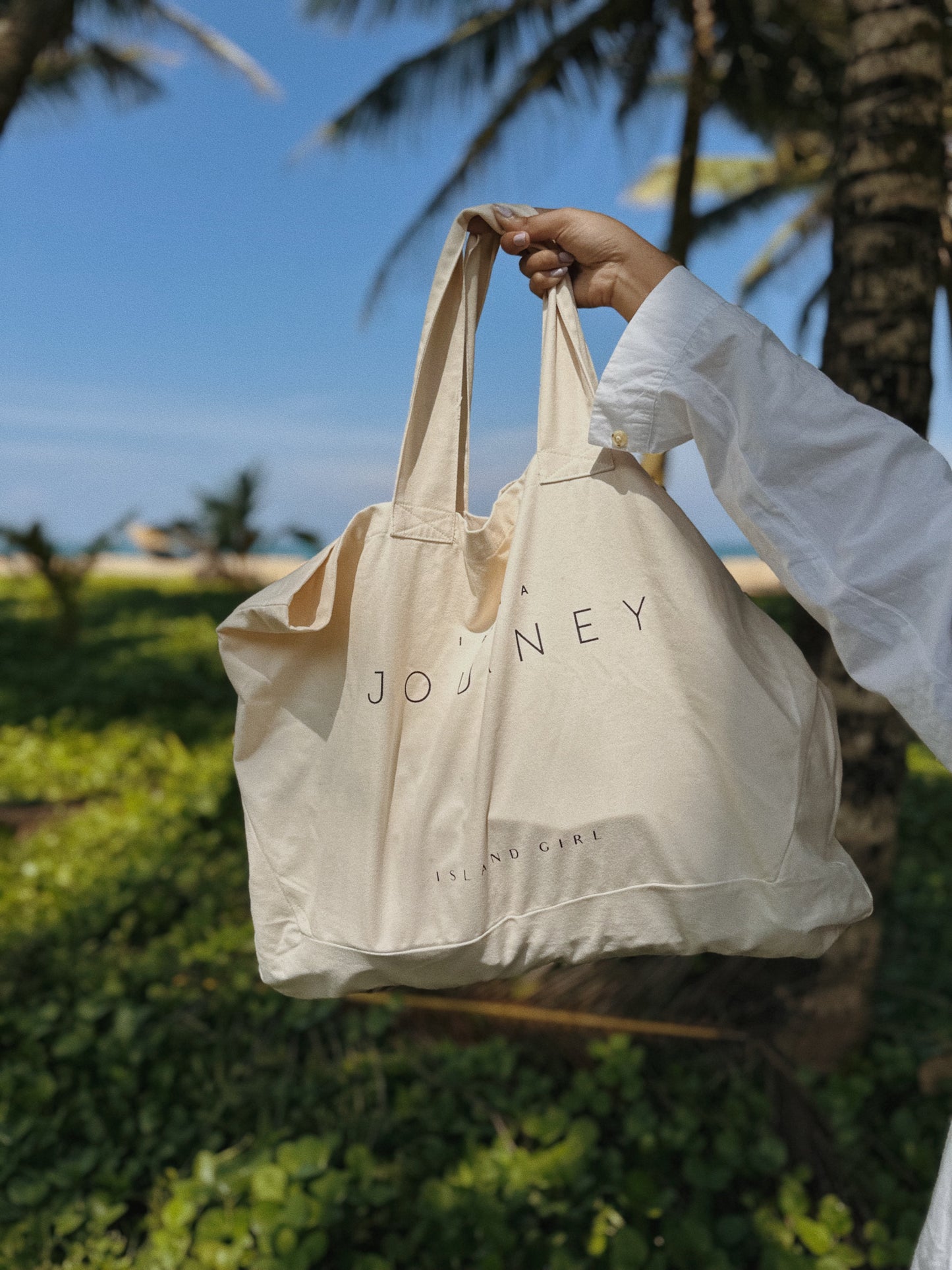ISLAND GIRL - I AM ON A JOURNEY Tote Bag ED I - Spacious - 100% Organic Cotton