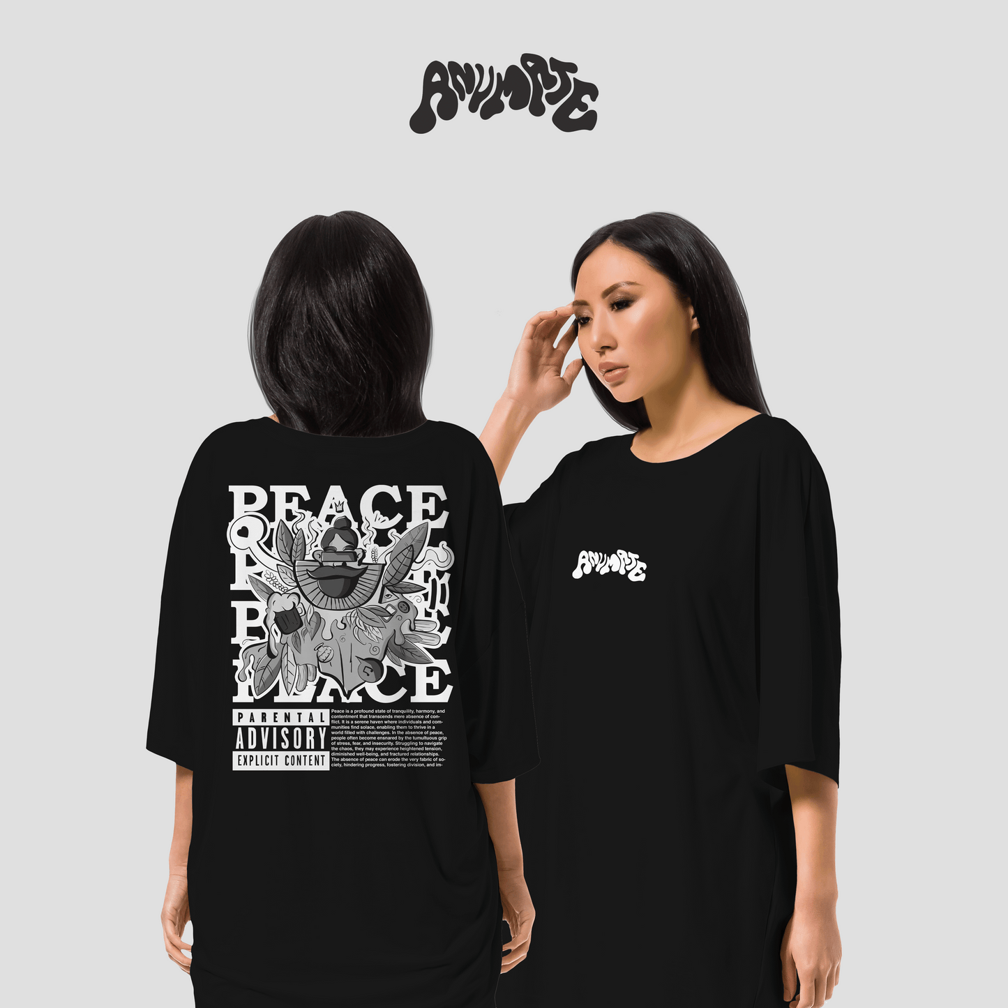 Anumate - "What is Peace" Oversize Tee (Black) - Unisex