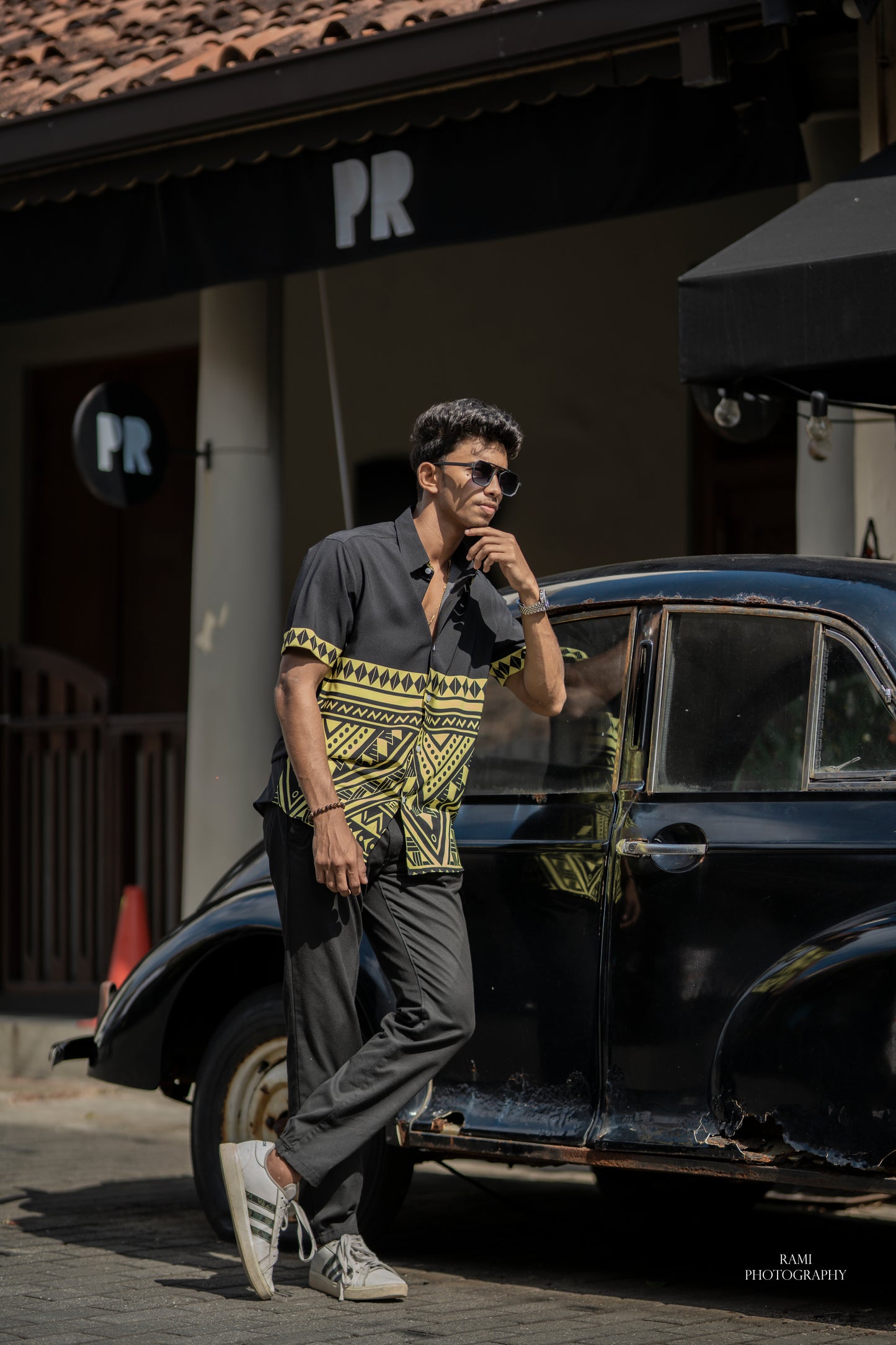 MATTHEW - Short Sleeved Urban Tribal Fushion Shirt - Mens Wear