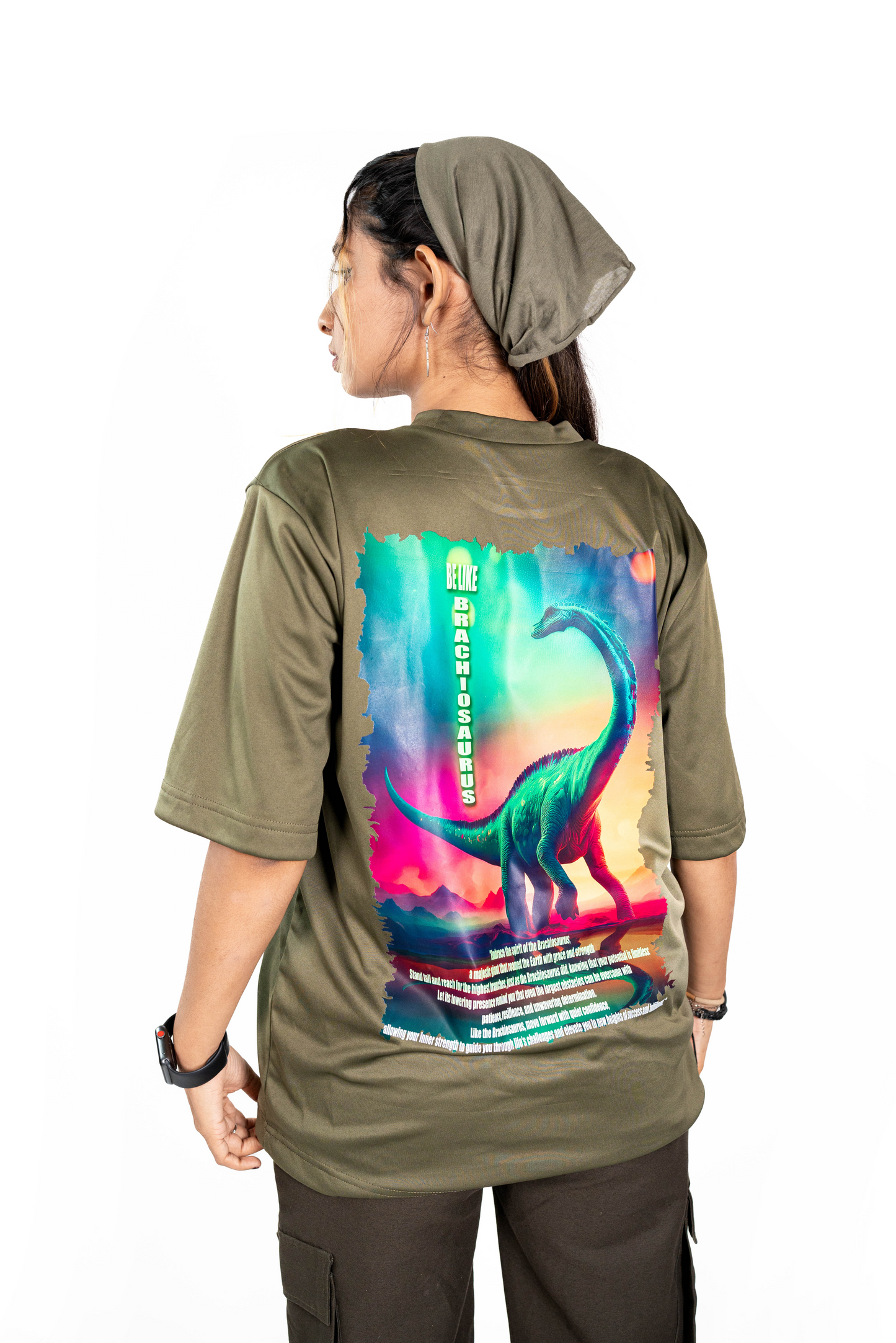 SiSU - Brachiosaurus Oversize Tee (Olive Green) - Unisex