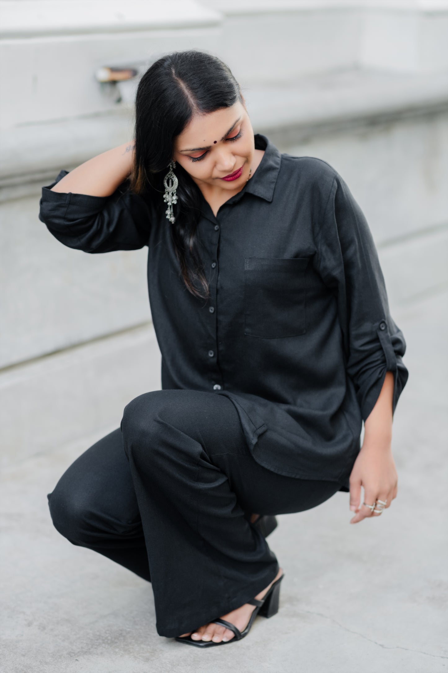 LUNE - Linen Pant (Black) - Womens Wear