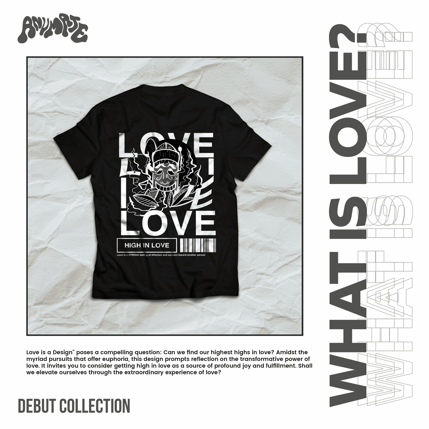 Anumate - "What is Love" Oversize Tee (Black) - Unisex