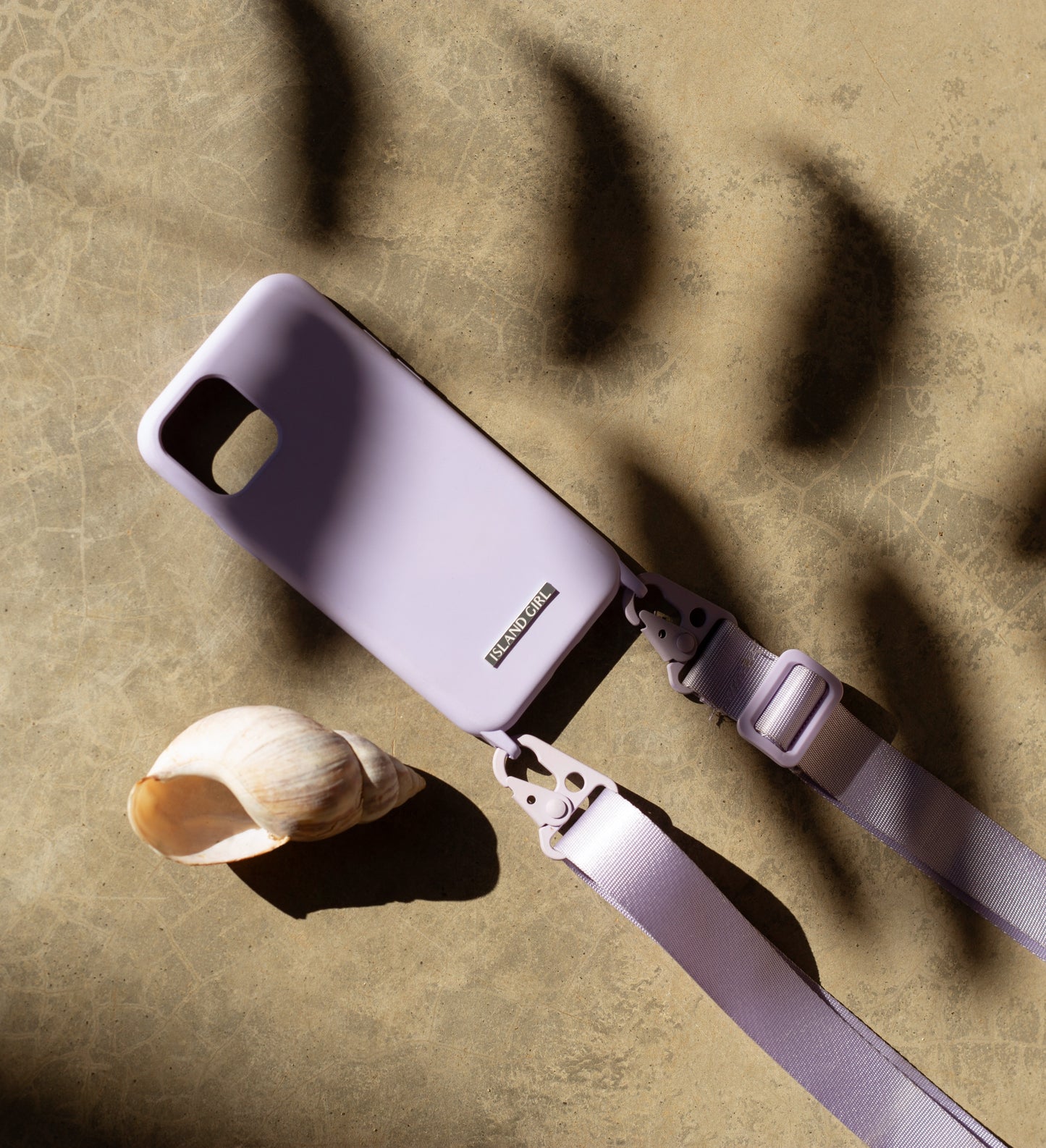 ISLAND GIRL - iPhone 11 PRO Case (Lavender) - Adjustable Necklace with Carabiner Strap - Light Weight - Silicone Cases