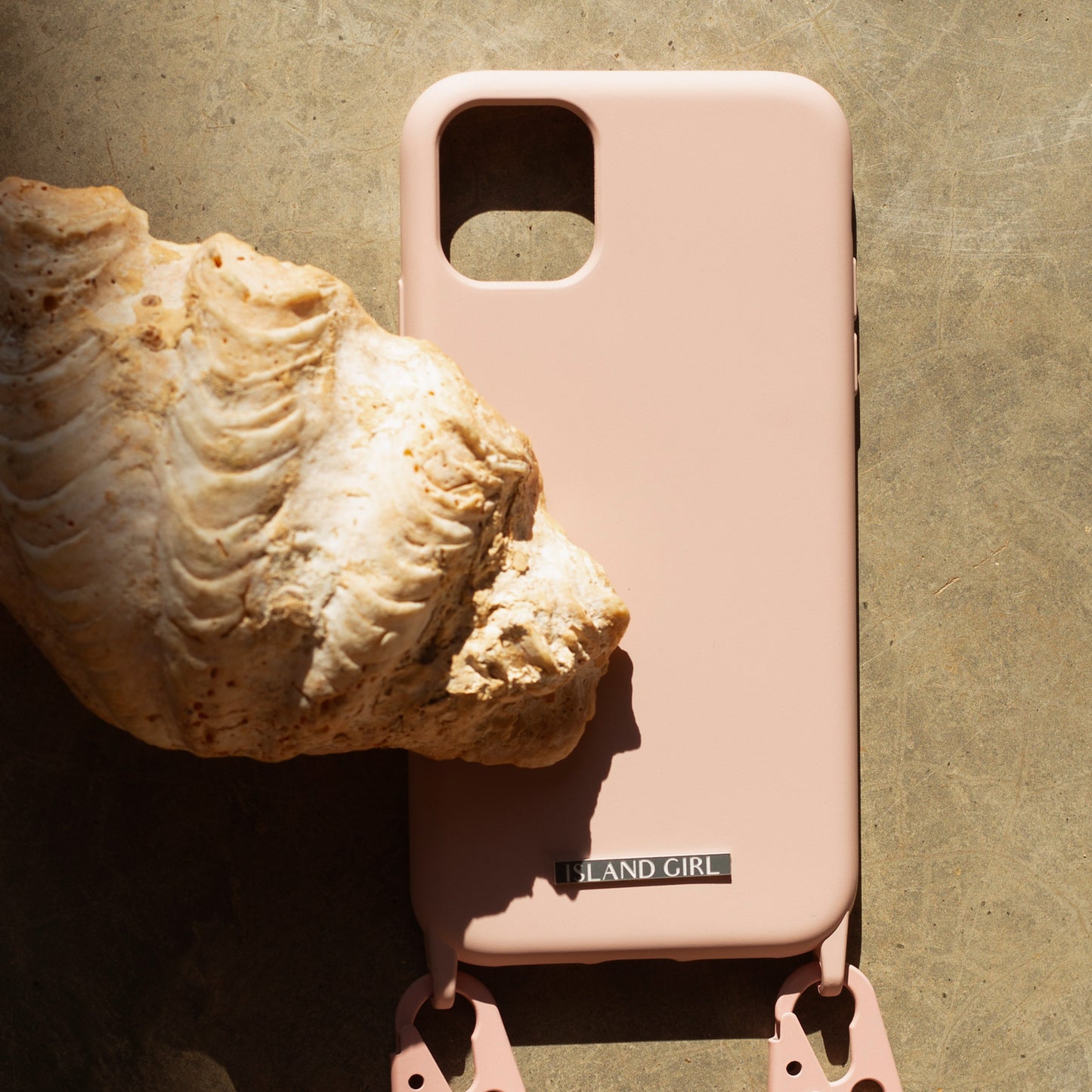 ISLAND GIRL - iPhone 11 PRO (Nude) - Adjustable Necklace with Carabiner Strap - Light Weight - Silicone Cases