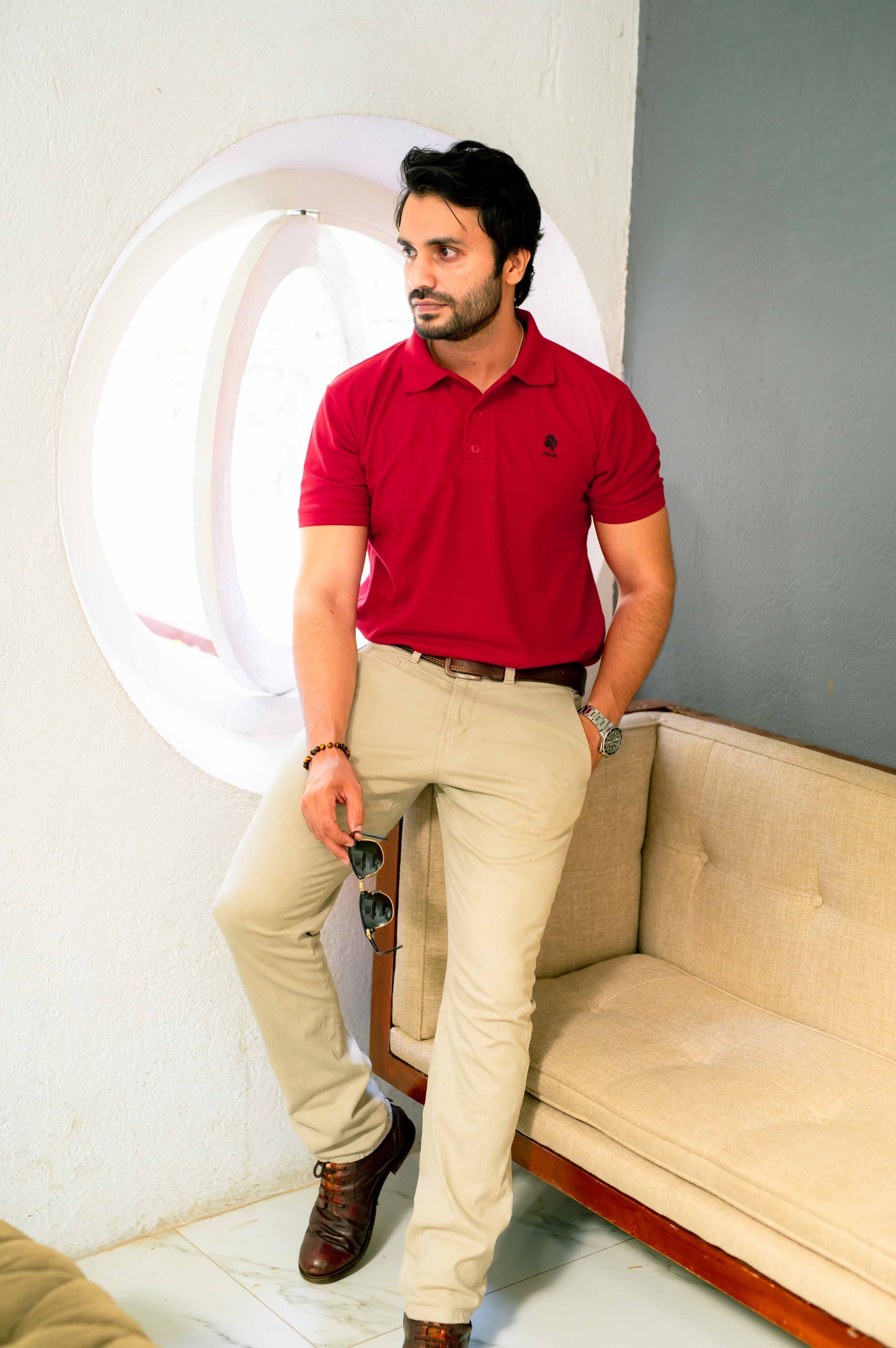 ROAR - Urban Essential Polo Tee (Maroon) - Regular Fit