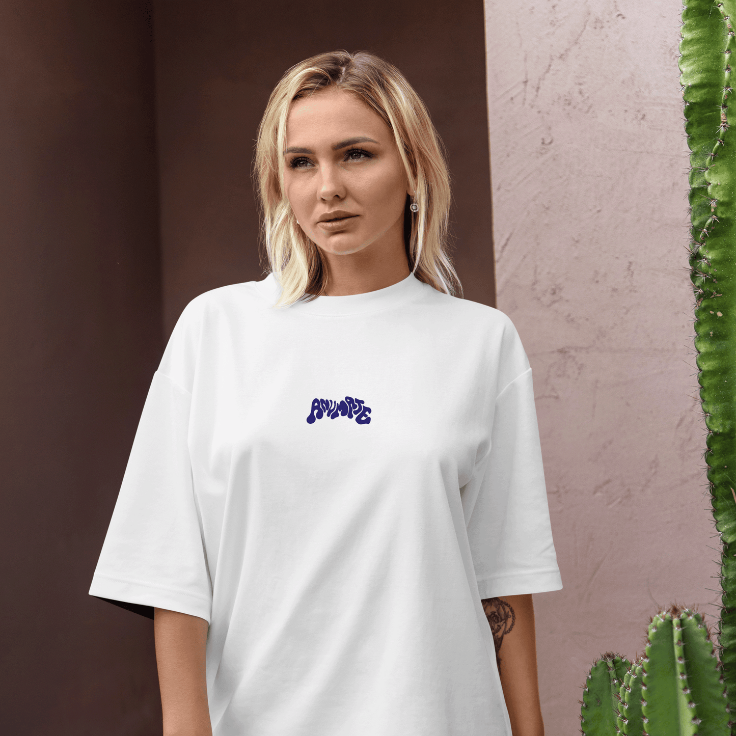 Anumate - "What is Love" Oversize Tee (White) - Unisex