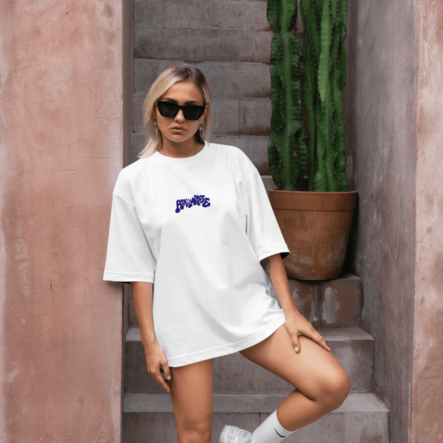 Anumate - "What is Love" Oversize Tee (White) - Unisex