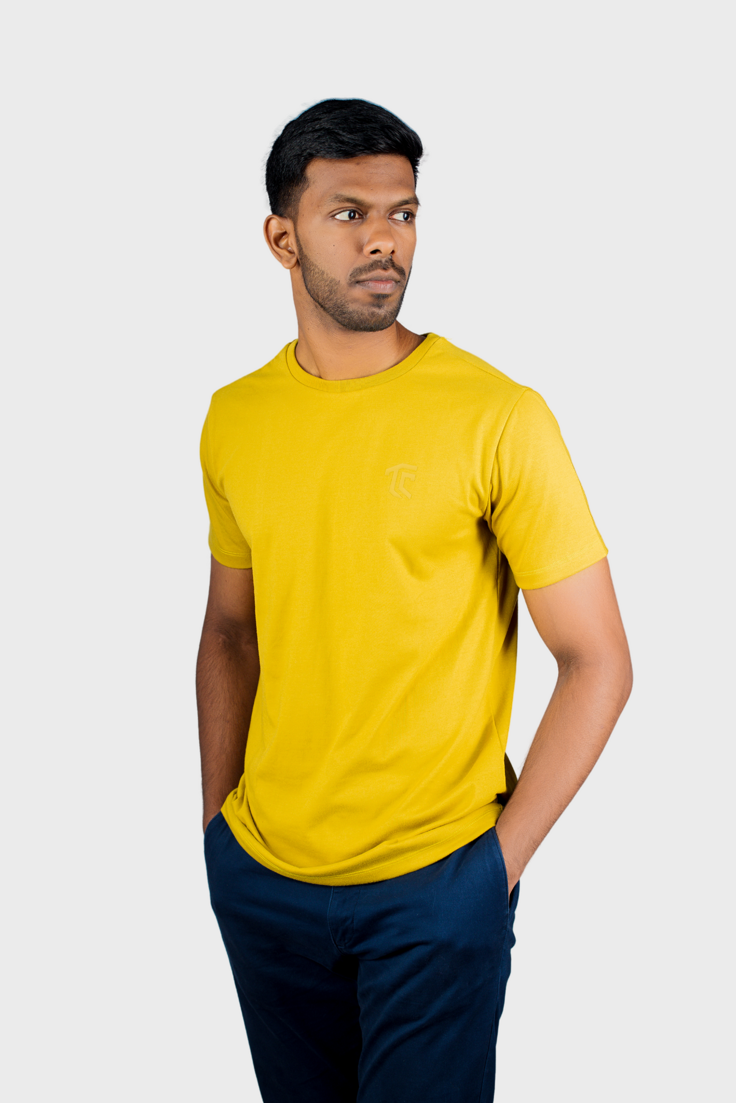 T & C - CREW NECK T SHIRT (Mustard Yellow) - Premium Cotton - Unisex