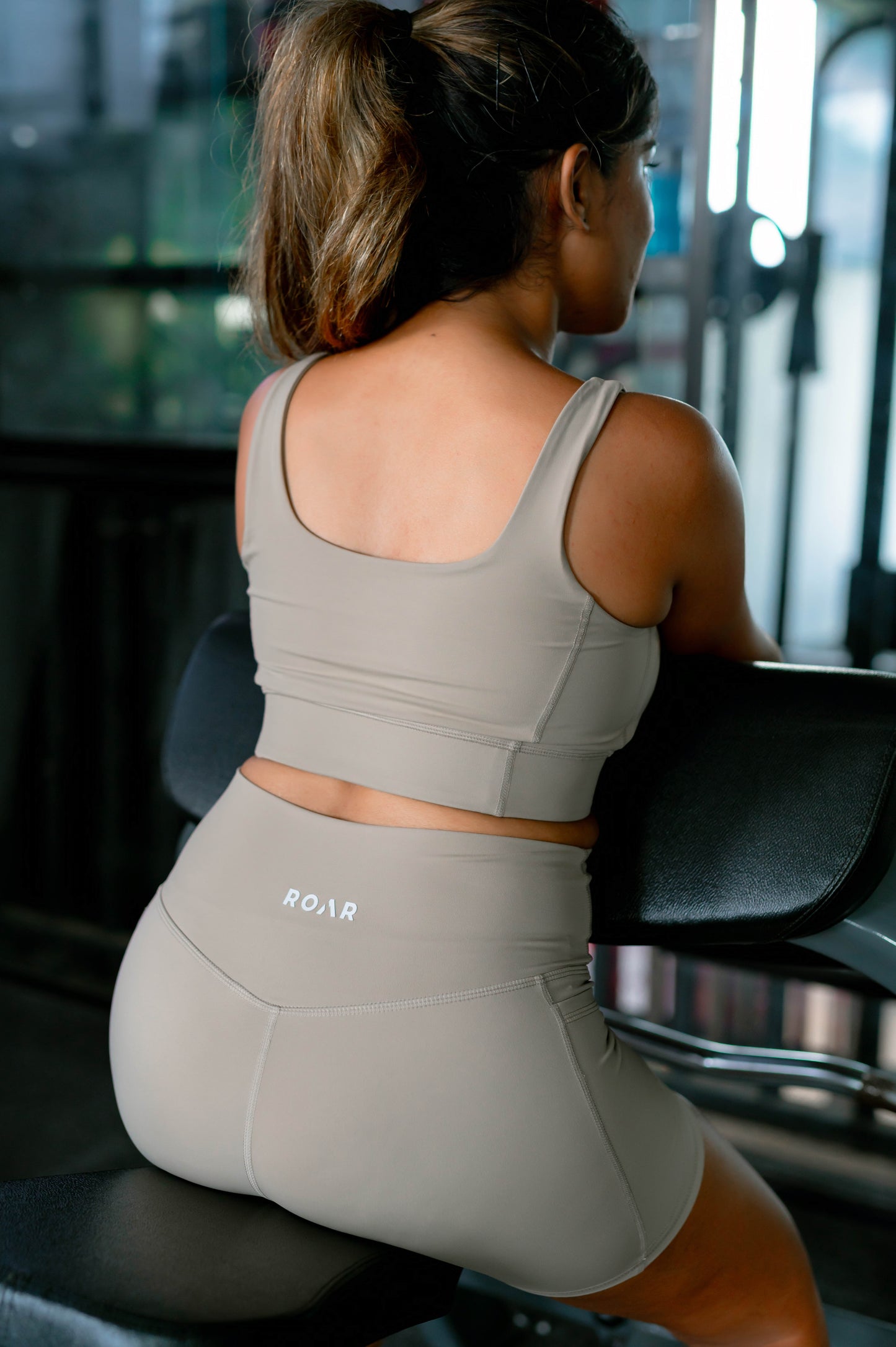 ROAR | INFINITEIMPACT SHORT (BEIGE) | RUN THE WORLD COLLECTION | WOMEN’S ACTIVE WEAR