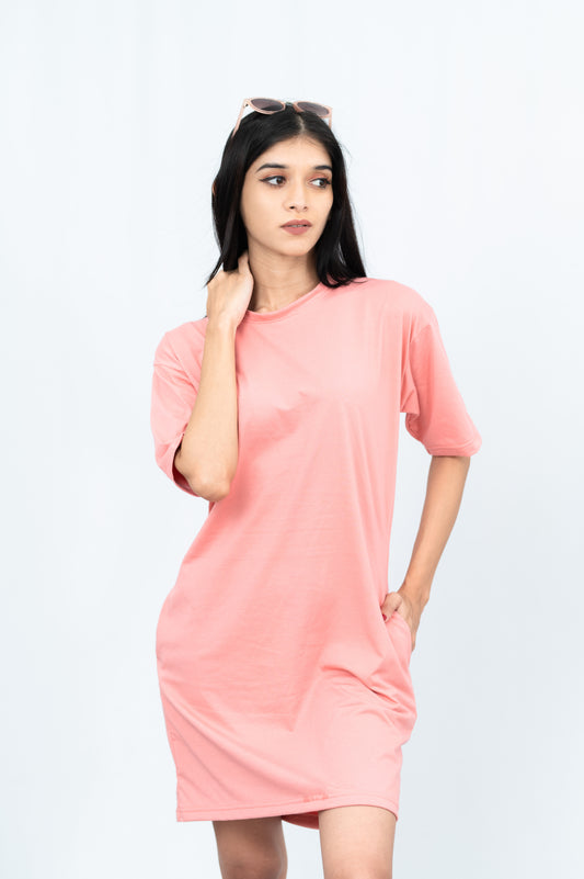 SiSU - Conquer T-Shirt Dress (Salmon Pink) - WOMEN