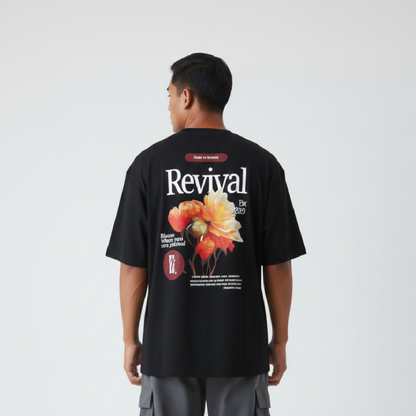 REVIVAL - Blossom (Black) - Unisex - 100% Cotton
