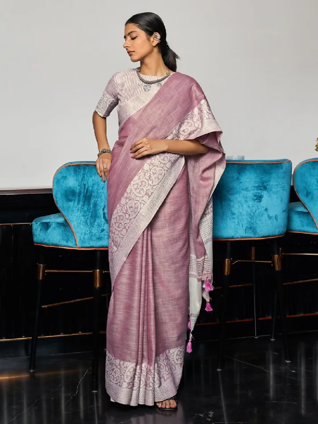 Cadillac & Co. - Handloom Woven Soft Linen Saree | 3 Colours