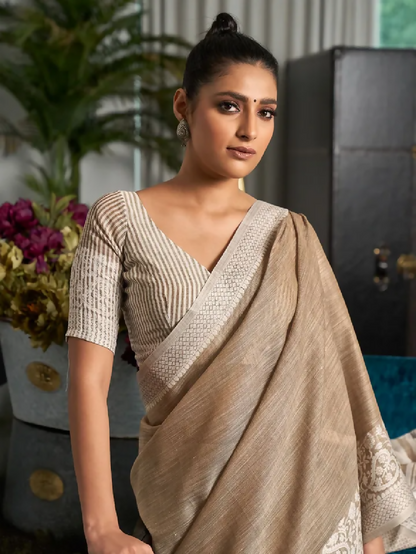 Cadillac & Co. - Handloom Woven Soft Linen Saree | 3 Colours