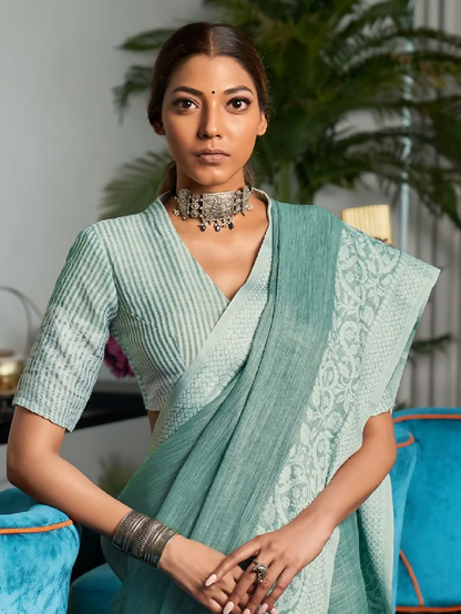Cadillac & Co. - Handloom Woven Soft Linen Saree | 3 Colours