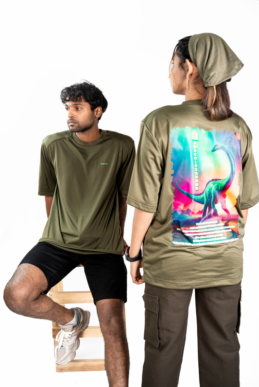 SiSU - Brachiosaurus Oversize Tee (Olive Green) - Unisex