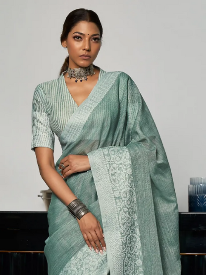 Cadillac & Co. - Handloom Woven Soft Linen Saree | 3 Colours