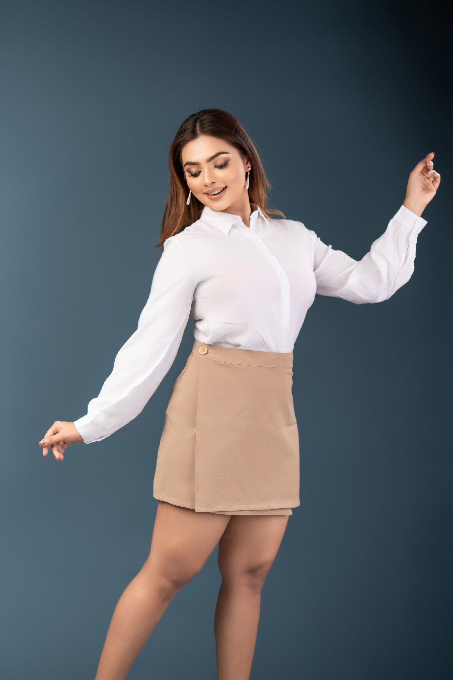 NIMORA - Wrap Mini Skirt (Beige) - Womens Wear