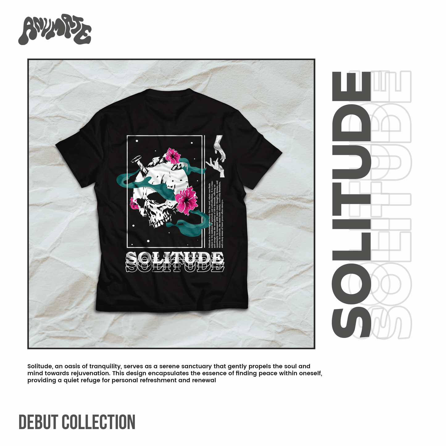 Anumate - Solitude Oversize Tee (Black) - Unisex