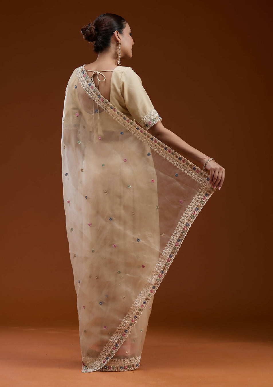Cadillac & Co. | Soft Tissue Saree with Threadwork Embroidery | 2 colours