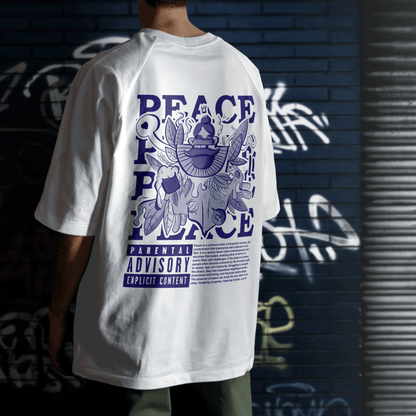 Anumate - "What is Peace" Oversize Tee (White) - Unisex