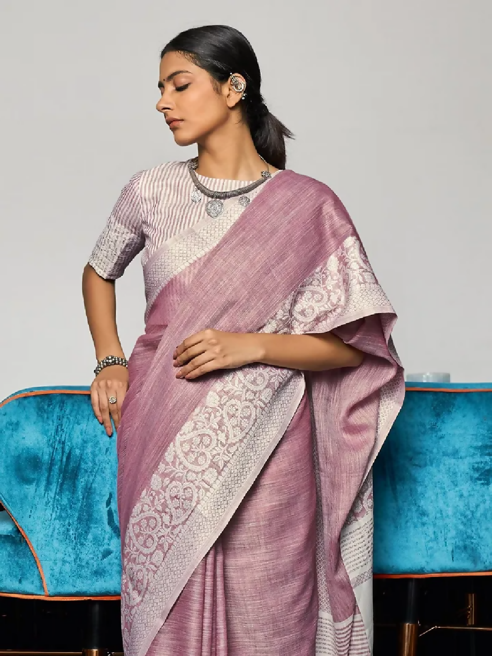 Cadillac & Co. - Handloom Woven Soft Linen Saree | 3 Colours