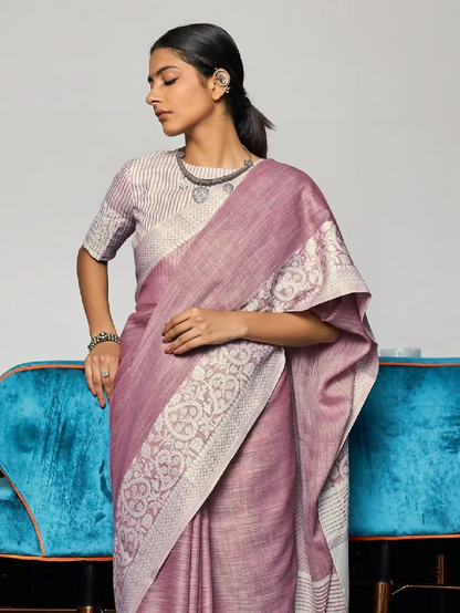 Cadillac & Co. - Handloom Woven Soft Linen Saree | 3 Colours