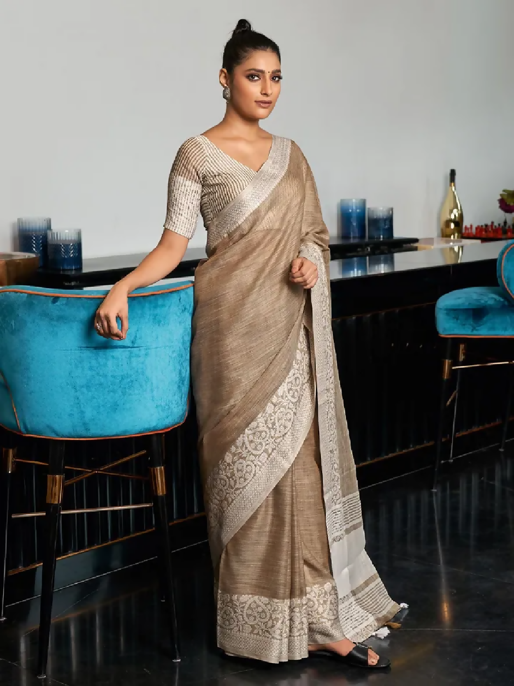 Cadillac & Co. - Handloom Woven Soft Linen Saree | 3 Colours