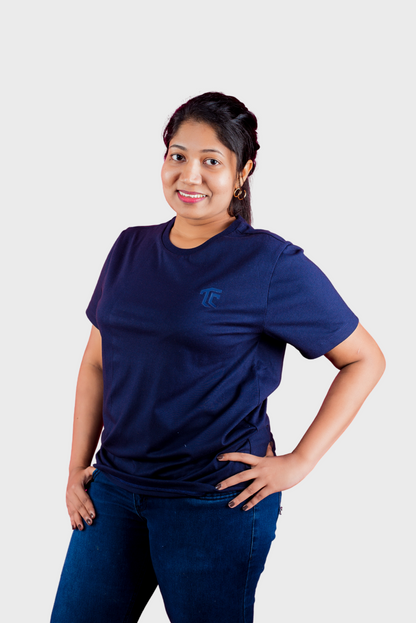 T & C - CREW NECK T SHIRT (Navy Blue) - Premium Cotton - Unisex