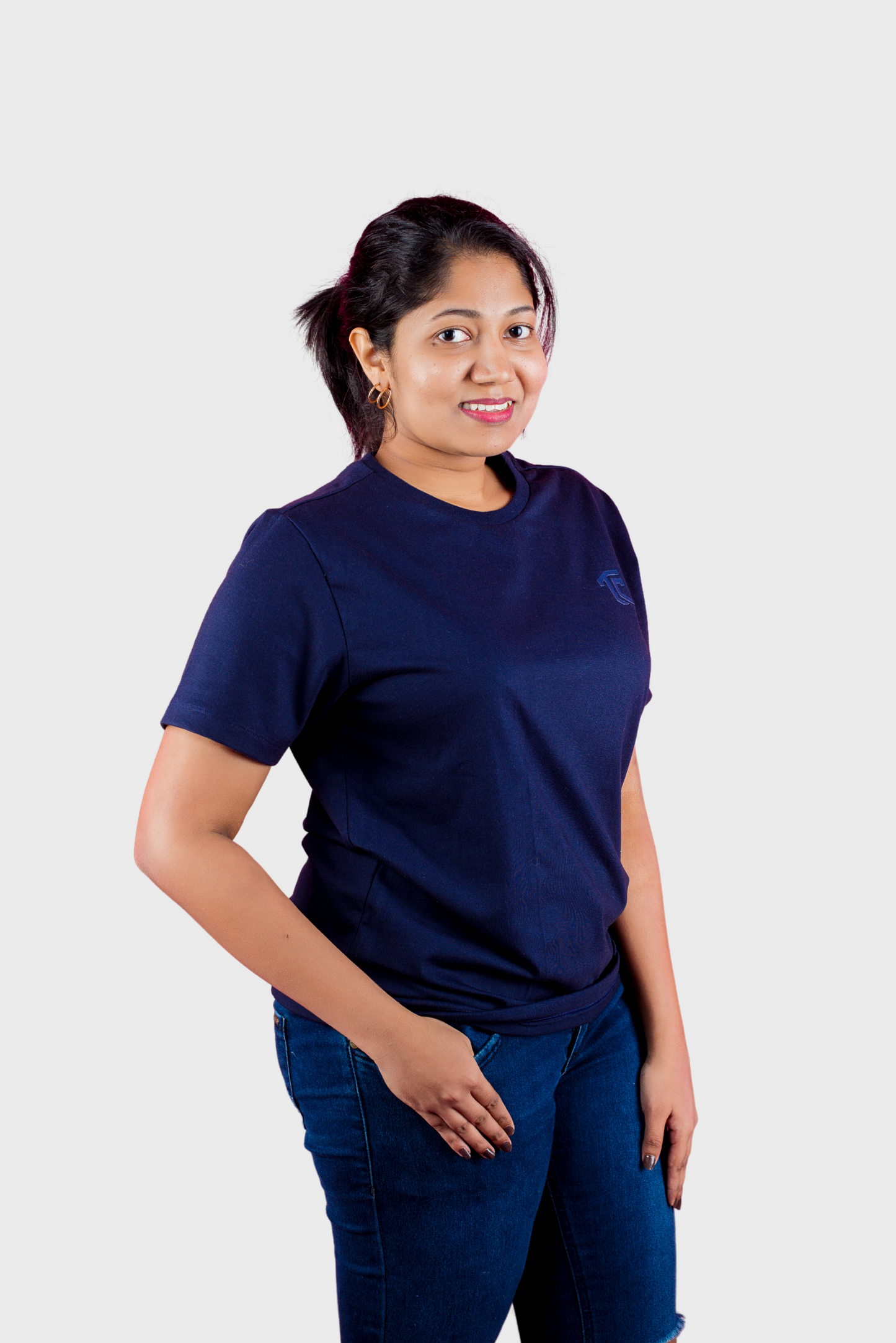 T & C - CREW NECK T SHIRT (Navy Blue) - Premium Cotton - Unisex