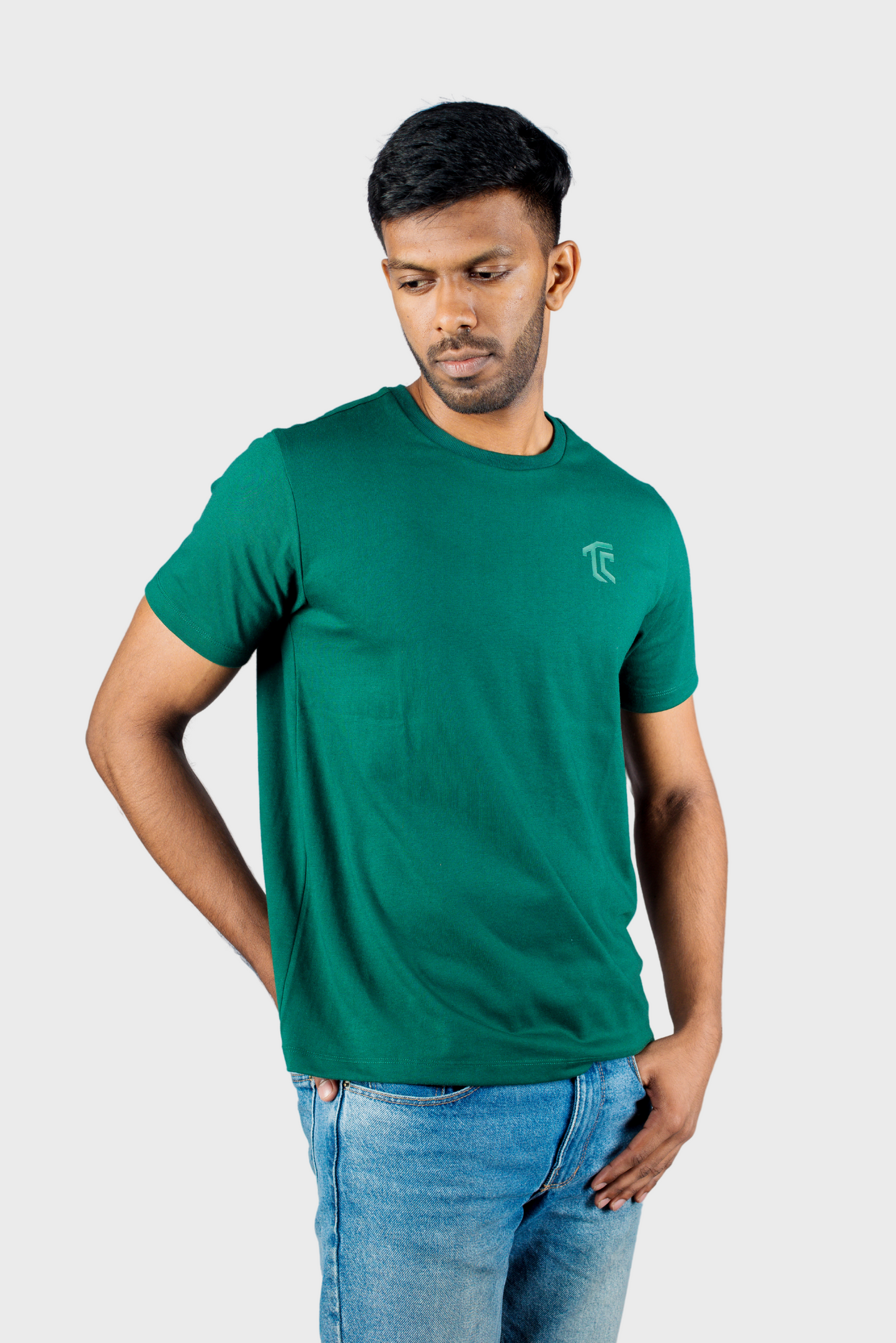 T & C - CREW NECK T SHIRT (Army Green) - Premium Cotton - Unisex