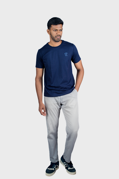 T & C - CREW NECK T SHIRT (Navy Blue) - Premium Cotton - Unisex