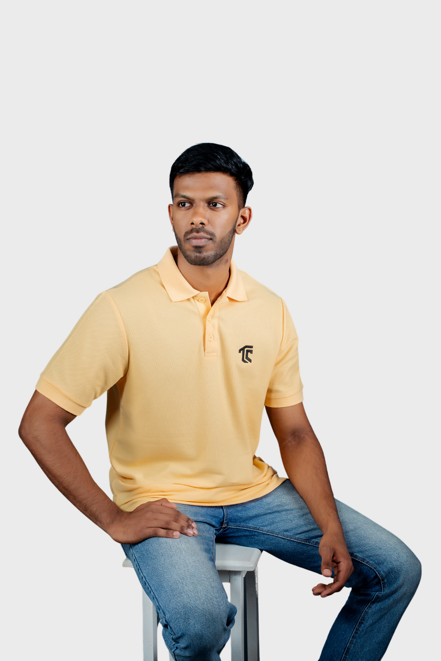 T & C - COLLARED T SHIRT (Peach) - Premium Cotton - Mens Wear