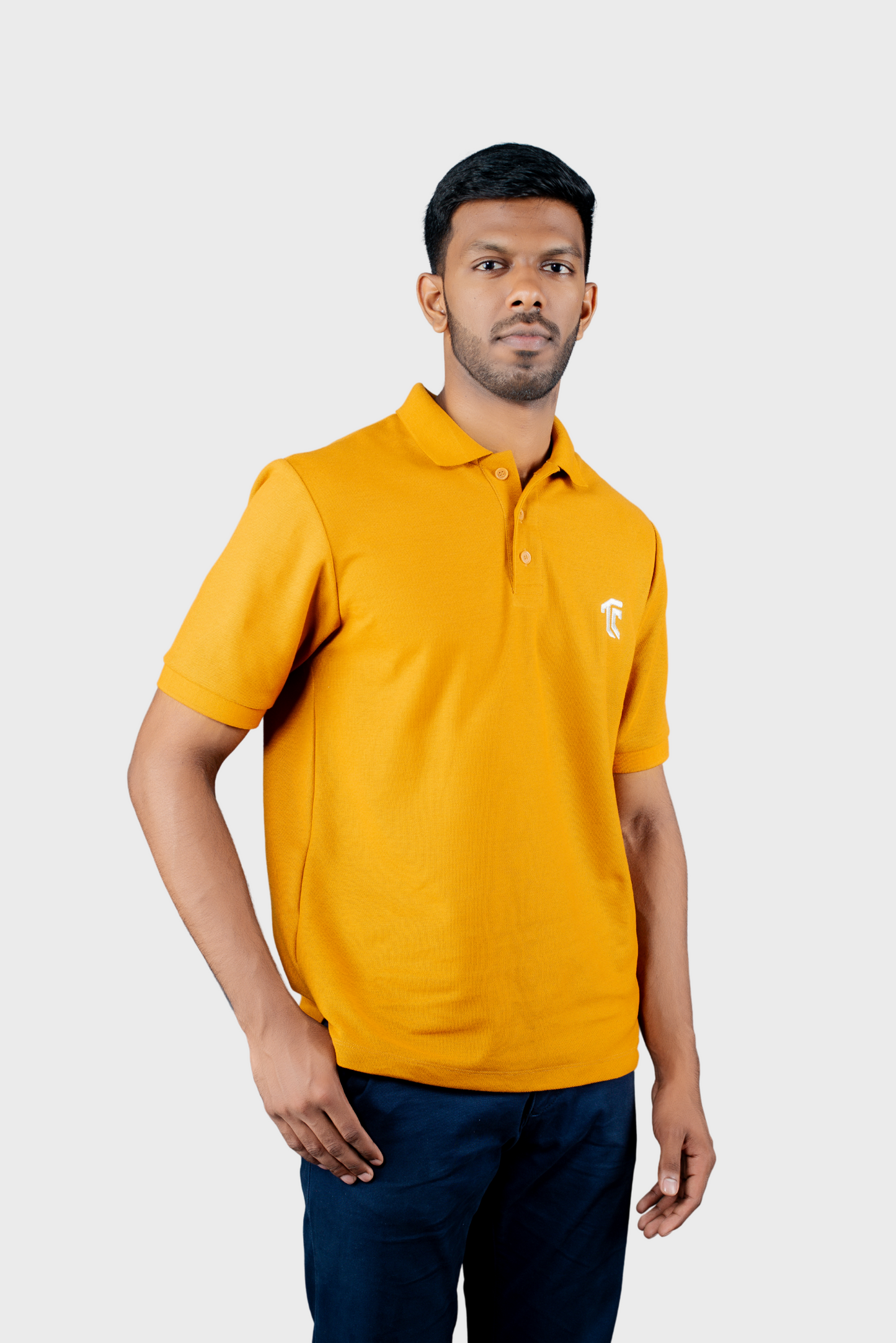 T & C - COLLARED T SHIRT (Mustard) - Premium Cotton - Mens Wear