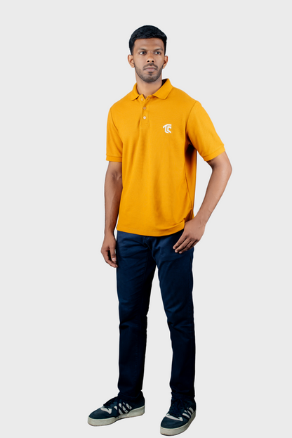 T & C - COLLARED T SHIRT (Mustard) - Premium Cotton - Mens Wear