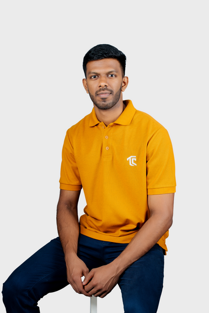 T & C - COLLARED T SHIRT (Mustard) - Premium Cotton - Mens Wear