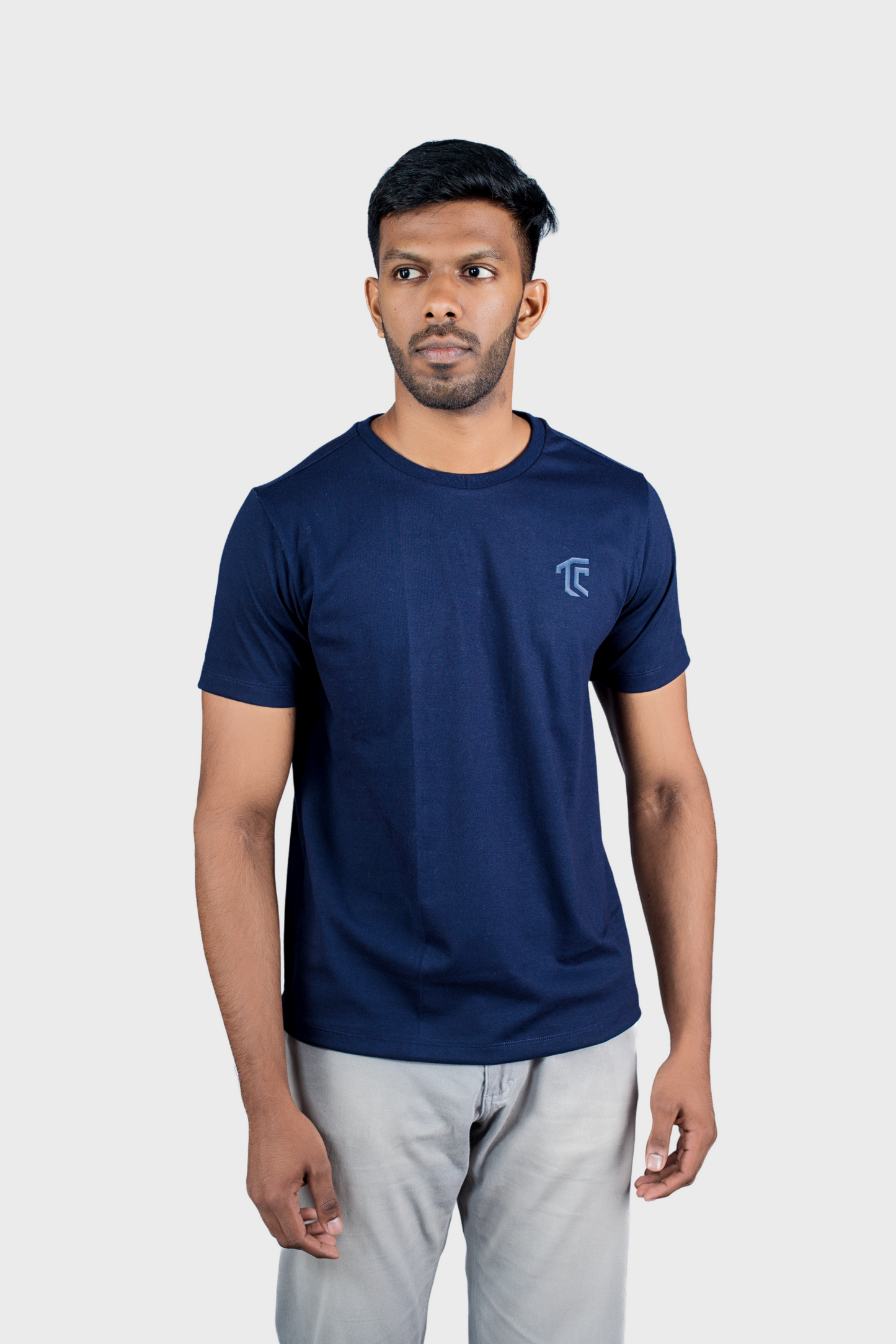 T & C - CREW NECK T SHIRT (Navy Blue) - Premium Cotton - Unisex