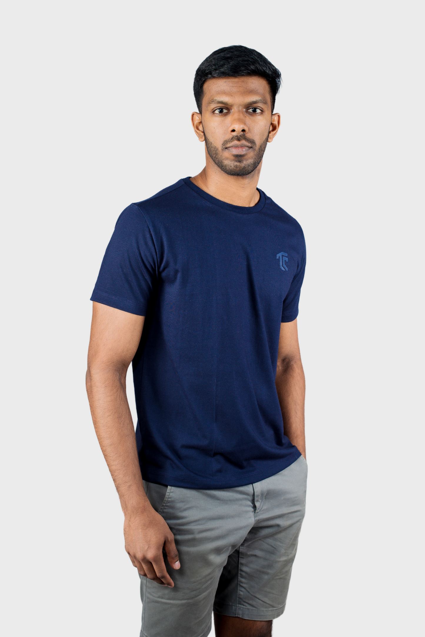 T & C - CREW NECK T SHIRT (Navy Blue) - Premium Cotton - Unisex