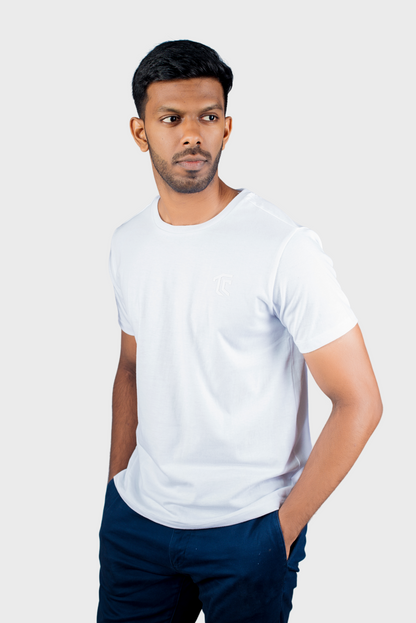 T & C - CREW NECK T SHIRT (White) - Premium Cotton - Unisex