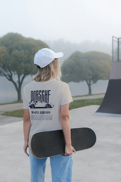 DapperAvenue - "Porsche Edition" Oversize Tee (Beige) - Unisex